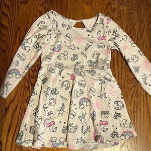 Long sleeve rainbow graffiti dress